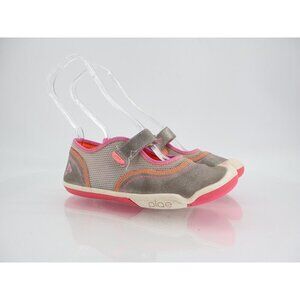 Plae Emme Mary Jane Shoes Girls Size 3 Pink Gray Comfy Adjustable Strap